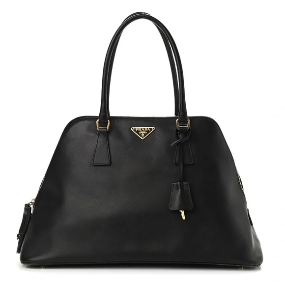 Authentic PRADA Saffiano Lux Large Promenade Tote in Black - Picture 3 of 11